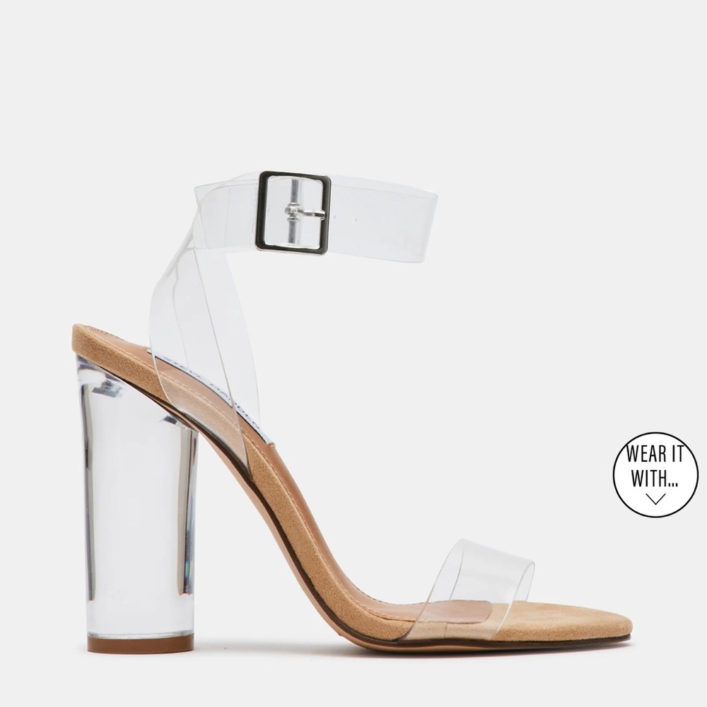 Steve Madden Transparent Block Heel Sandals